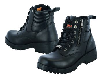 DS9768 Women's Side Zipper Plain Toe Boots (size: 10)